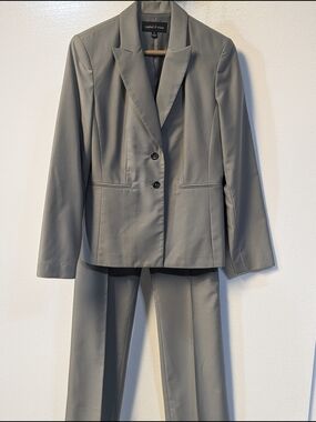 Isabel & Nina Women’s Size 4 Pantsuit Olive Green/Gray Pleated Detail